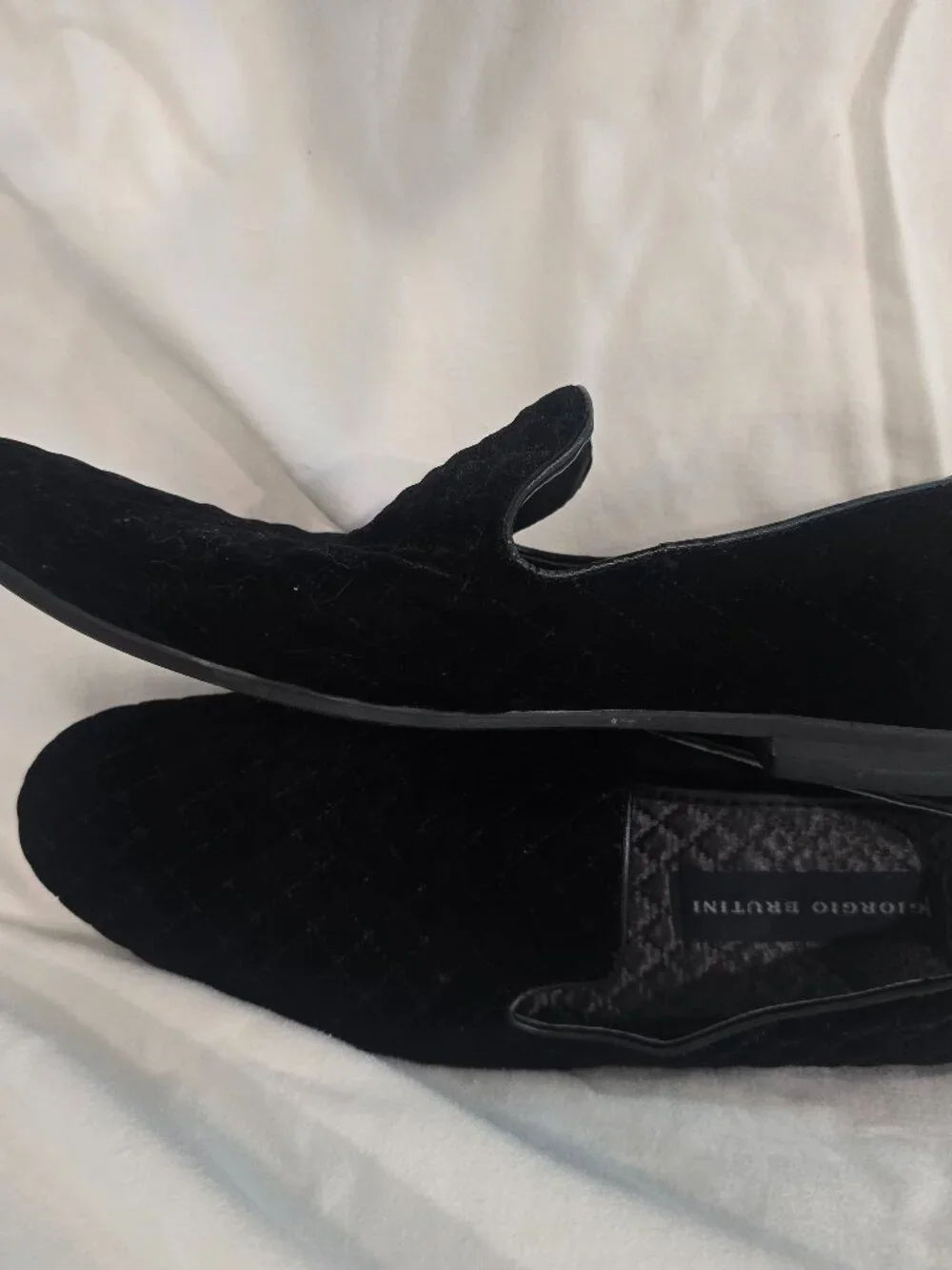 Giorgio Brutini Mens Black Velvet Loafers Size 10